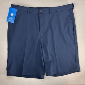Haggar Shorts Mens‎ 38 Navy Cool 18 Pro Gabardine 4 Way Stretch Golf Quick Dry